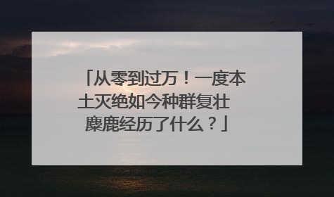 从零到过万！一度本土灭绝如今种群复壮 麋鹿经历了什么？