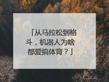 从马拉松到格斗，机器人为啥都爱搞体育？