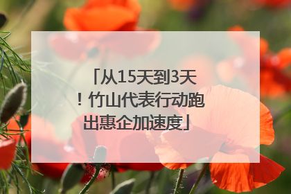 从15天到3天！竹山代表行动跑出惠企加速度