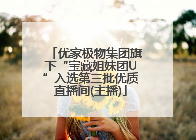 优家极物集团旗下“宝藏姐妹团U”入选第三批优质直播间(主播)