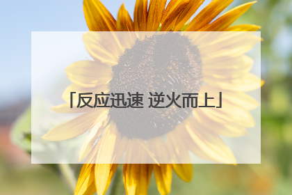 反应迅速 逆火而上