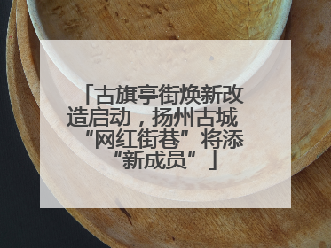 古旗亭街焕新改造启动，扬州古城“网红街巷”将添“新成员”