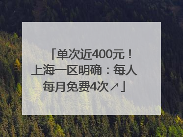 单次近400元！上海一区明确：每人每月免费4次↗