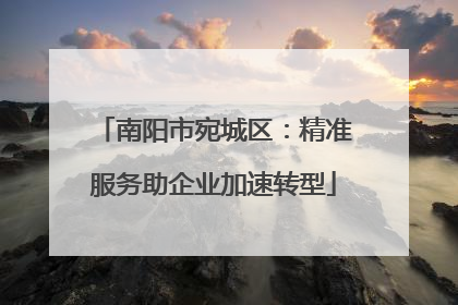 南阳市宛城区：精准服务助企业加速转型
