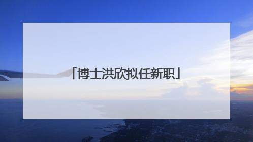 博士洪欣拟任新职
