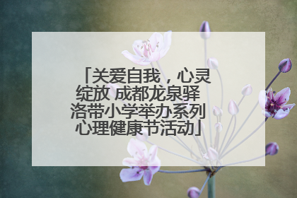 关爱自我，心灵绽放 成都龙泉驿洛带小学举办系列心理健康节活动