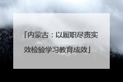 内蒙古：以履职尽责实效检验学习教育成效