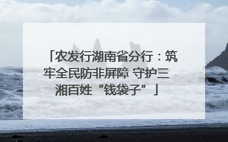 农发行湖南省分行：筑牢全民防非屏障 守护三湘百姓“钱袋子”