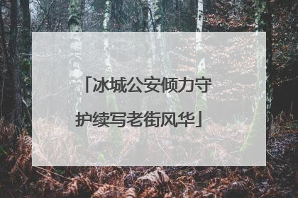 冰城公安倾力守护续写老街风华