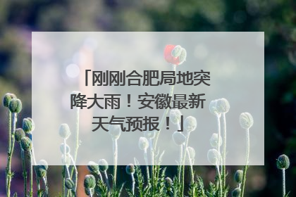 刚刚合肥局地突降大雨！安徽最新天气预报！