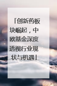 创新药板块崛起，中欧基金深度透视行业现状与机遇