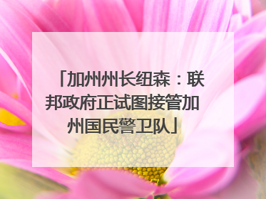 加州州长纽森：联邦政府正试图接管加州国民警卫队