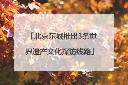 北京东城推出3条世界遗产文化探访线路
