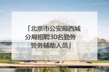 北京市公安局西城分局招聘30名勤务警务辅助人员