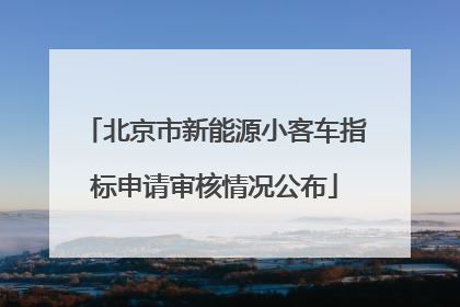 北京市新能源小客车指标申请审核情况公布