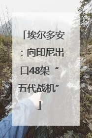 埃尔多安：向印尼出口48架“五代战机”
