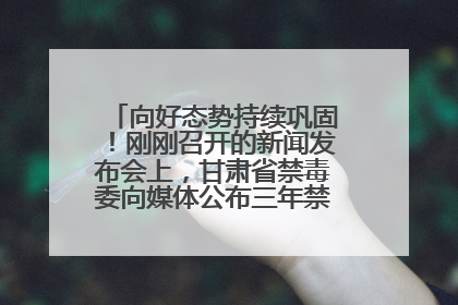 向好态势持续巩固！刚刚召开的新闻发布会上，甘肃省禁毒委向媒体公布三年禁毒工作“成绩单”