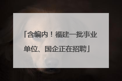 含编内！福建一批事业单位、国企正在招聘