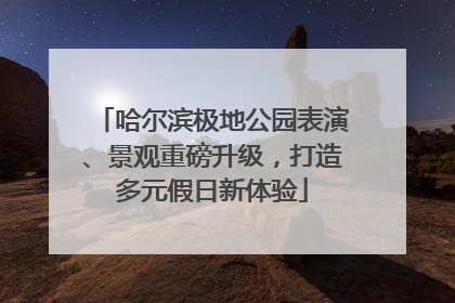 哈尔滨极地公园表演、景观重磅升级，打造多元假日新体验
