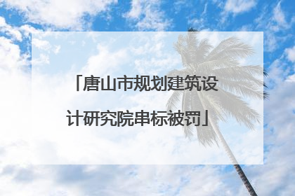 唐山市规划建筑设计研究院串标被罚