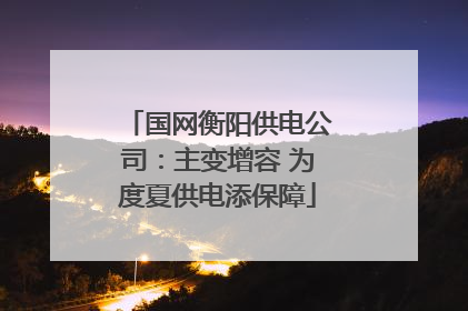 国网衡阳供电公司：主变增容 为度夏供电添保障