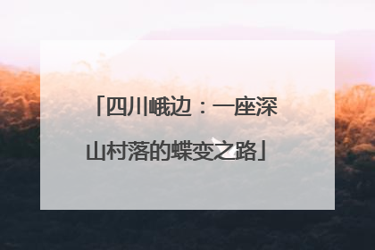 四川峨边：一座深山村落的蝶变之路