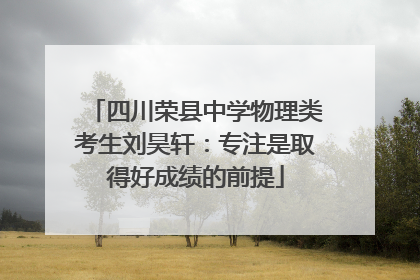 四川荣县中学物理类考生刘昊轩：专注是取得好成绩的前提