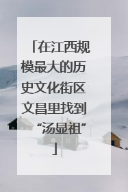 在江西规模最大的历史文化街区文昌里找到“汤显祖”