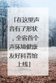 在这里声音有了形状，全省首个声环境健康友好科普馆上线