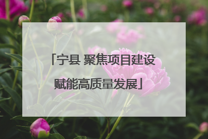 宁县 聚焦项目建设 赋能高质量发展