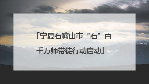 宁夏石嘴山市“石”百千万师带徒行动启动