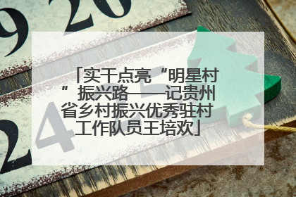 实干点亮“明星村”振兴路——记贵州省乡村振兴优秀驻村工作队员王培欢