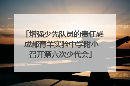 增强少先队员的责任感 成都青羊实验中学附小召开第六次少代会