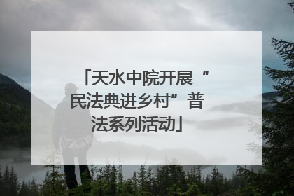天水中院开展“民法典进乡村”普法系列活动