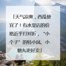 天气凉爽，西瓜便宜了！有水果店的价格近乎打对折，“小个子”的特小凤、小糖丸更好卖