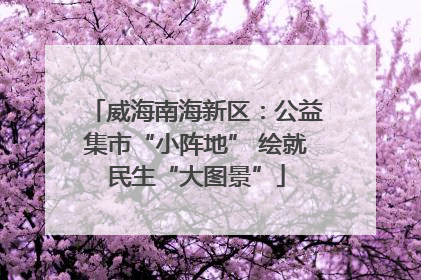 威海南海新区：公益集市“小阵地” 绘就民生“大图景”