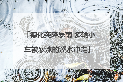 德化突降暴雨 多辆小车被暴涨的溪水冲走
