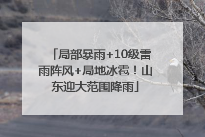 局部暴雨+10级雷雨阵风+局地冰雹！山东迎大范围降雨