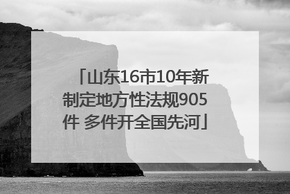 山东16市10年新制定地方性法规905件 多件开全国先河