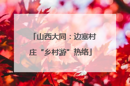 山西大同：边塞村庄“乡村游”热络