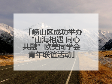 崂山区成功举办“山海相遇 同心共融”欧美同学会青年联谊活动
