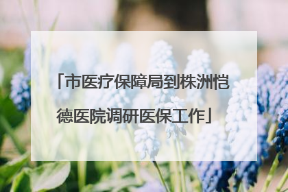 市医疗保障局到株洲恺德医院调研医保工作