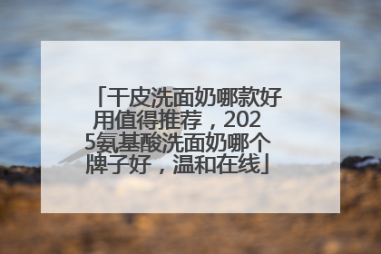 干皮洗面奶哪款好用值得推荐，2025氨基酸洗面奶哪个牌子好，温和在线