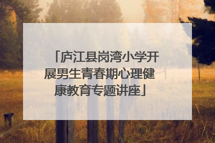 庐江县岗湾小学开展男生青春期心理健康教育专题讲座
