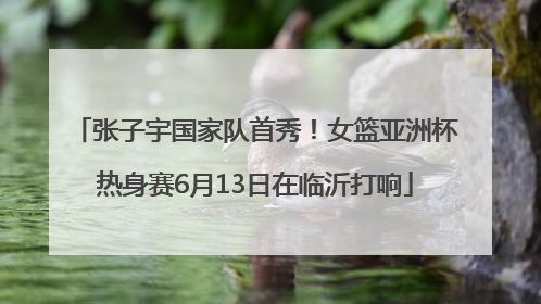 张子宇国家队首秀！女篮亚洲杯热身赛6月13日在临沂打响