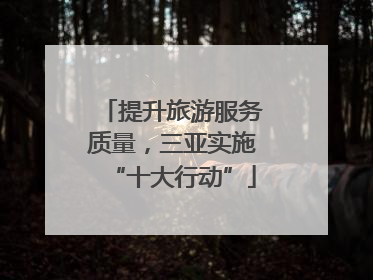 提升旅游服务质量，三亚实施“十大行动”