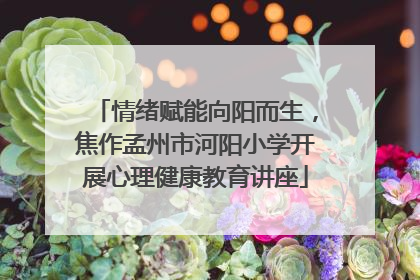 情绪赋能向阳而生，焦作孟州市河阳小学开展心理健康教育讲座