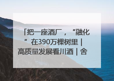 把一座酒厂，“融化”在390万棵树里｜高质量发展看川酒｜舍得酒｜舍得酒业｜舍得老酒｜沱牌酒