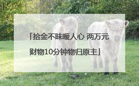 拾金不昧暖人心 两万元财物10分钟物归原主
