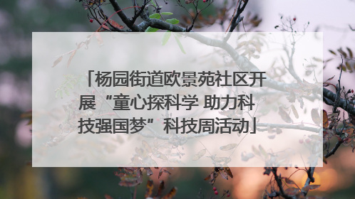 杨园街道欧景苑社区开展“童心探科学 助力科技强国梦”科技周活动